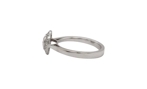 1.05ct Natural Diamond & 9ct White Gold Halo/Cluster Solitaire 2.81g