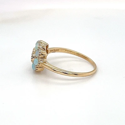 0.30ct Sapphire & Opal -9ct Gold Dress Ring 1.8g