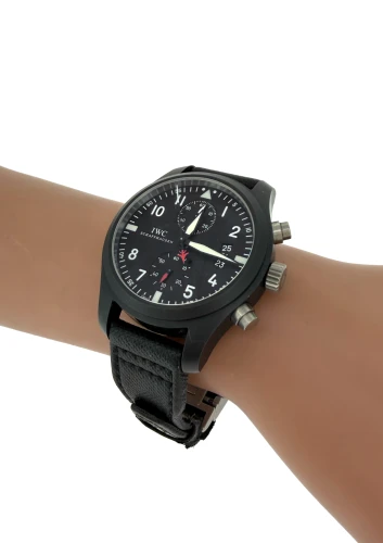 I.W.C 46mm Top Gun Chronograph - Ceratanium/Leather 2018 Box & Papers