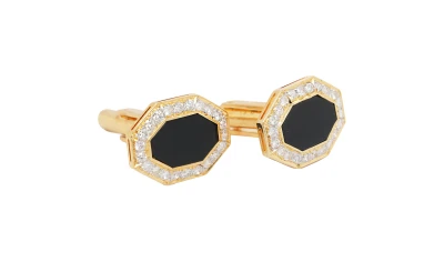 1.00ct Diamond & Onyx Cufflinks -18ct Gold 10g