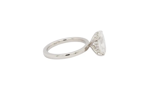 3.17ct Lab Grown Diamond & Platinum Solitaire Ring (Hidden Halo) 6.65g