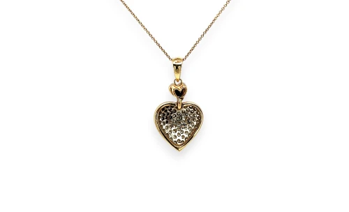 1.00ct Natural Diamond & 9ct Gold Double Heart Pendant ( 30.0 x 16.5 x 55mm) 4.15g