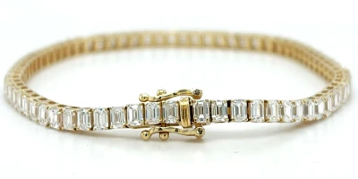 8.00ct Lab Grown Diamond & 9ct Gold Tennis Bracelet 8.8g 7.5 Inch