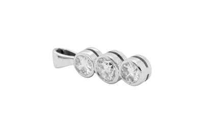 0.60ct Natural Diamond & 18ct White Gold Pendant (21.00 x 5.6mm) 1.7g