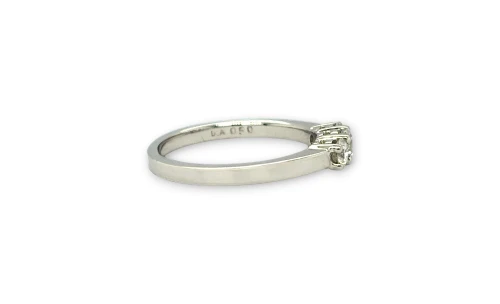 0.50ct Natural Diamond & 18ct White Gold Trilogy Ring 3.3g