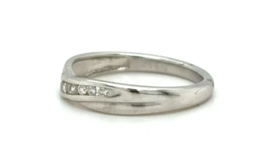 0.10ct Diamond & 9ct White Gold Eternity/Wedding Band  2.2g