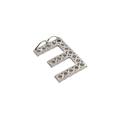0.62ct Natural Diamond & 18ct White Gold -Initial E Pendant ( 20.5 x 15.0mm) 2.73g