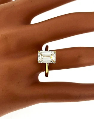 3.50ct Lab Grown Diamond & 18ct Gold Solitaire Ring 4.7g
