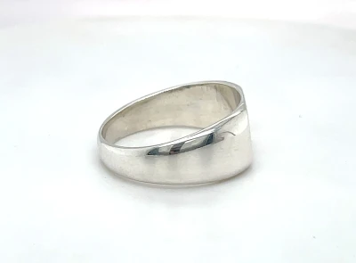10mm Sterling Silver Signet Ring 7.7g