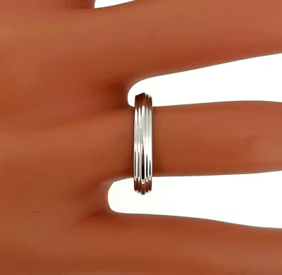 18ct White Gold Diamond Cut 3.3mm Wedding Band 3.3g