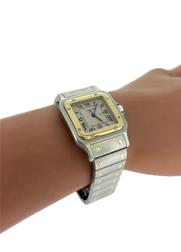 Cartier 29mm Santos Galbee - 18ct Gold & Stainless (Steel Circa 2010) Model: 1566