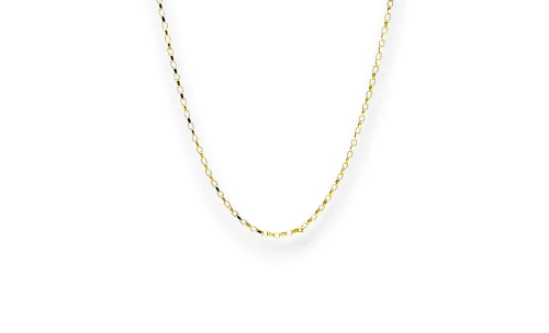 Solid 9ct Gold 1.3mm Diamond Cut Belcher Chain - 16Inch 1.58g