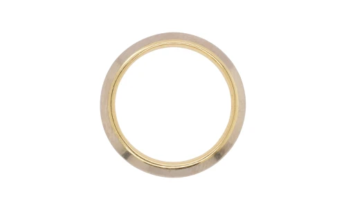 18ct White & Yellow Gold 3mm Knife Edge Wedding Band 4.0g