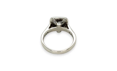 0.58ct Natural Diamond & Platinum Halo Solitaire Ring 6.8g