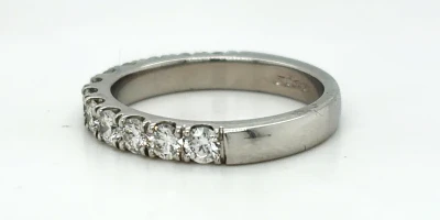 0.97ct Diamond & Platinum 3.0mm Eternity/Wedding Band 5.1g