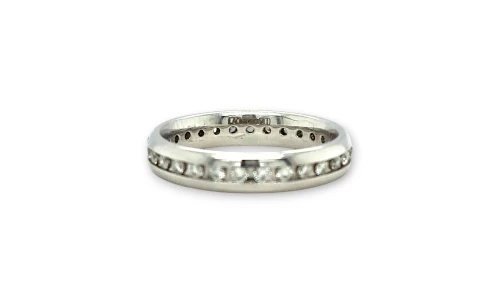 0.52ct Natural Diamond & 18ct White Gold 4mm Full Band 4.66g