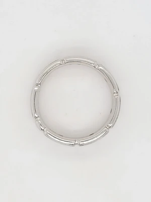 0.24ct Diamond & 14ct White Gold Gents 5.7mm Wedding Band 7.3g