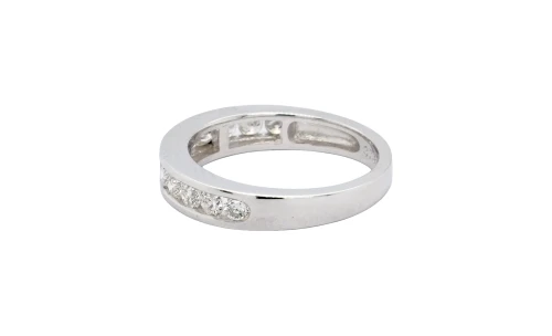 0.50ct Natural Diamond & 9ct White Gold 3.7mm Eternity/Wedding Band 2.4g