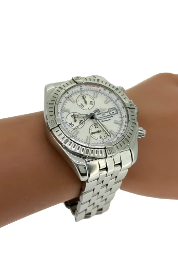 Breitling 44mm Evolution Chronograph - Stainless Steel & Mother of Pearl Dial-2010 Box & Papers Model: A11356