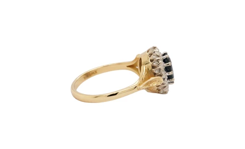 1.70ct Natural Sapphire & Diamond Cluster Ring 18ct Gold 4.86g