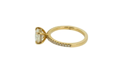 1.80ct Lab Grown Diamond & 9ct Gold Solitaire Ring (Hidden Halo) 2.9g Size M