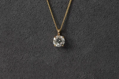 0.50ct Lab Grown Diamond & 9ct Gold Solitaire Pendant 18 Inch