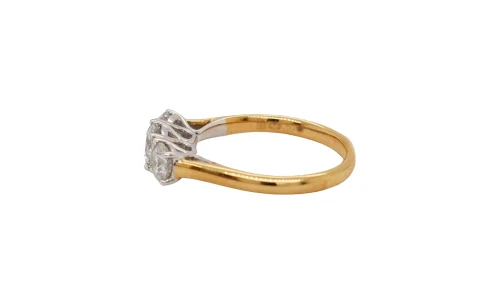 1.00ct Natural Diamond & 18ct Gold Trilogy/Eternity Ring - 2.8g