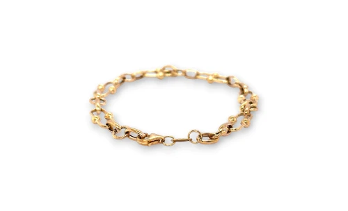 9ct Gold Pivot Link 7.5mm Fancy Bracelet 7 Inch -  2.8g