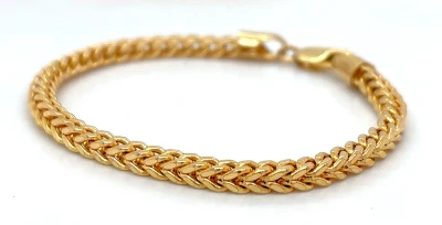 9ct Gold 3.5mm Fancy Spiga Bracelet 7.0Inch
