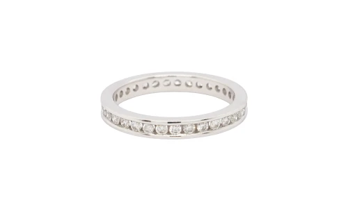 1.00ct Natural Diamond & 18ct White Gold 3.0mm Full Eternity/Wedding Band 4.3g