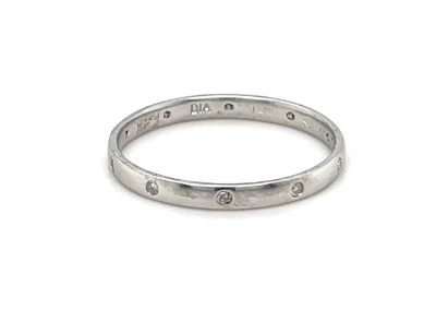 0.10ct Diamond & Platinum 2mm Wedding Band 1.6g