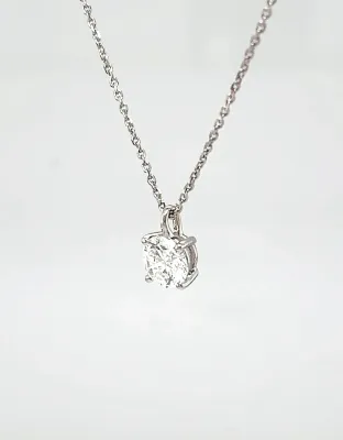 0.75ct Lab Grown Diamond & 9ct White Gold Solitaire Pendant 16/18 Inch