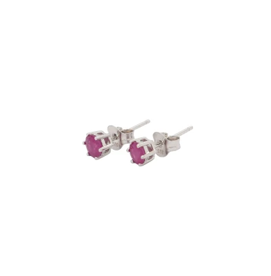 0.60ct Ruby & 9ct White Gold Stud Earrings 0.7g