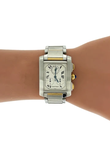 Cartier Tank Francaise Chronograph - 18ct Gold & Stainless Steel (1998 Box & Papers) Model: 2303
