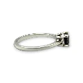 0.65ct Natural Black Diamond & 9ct White Gold Solitaire Ring 2.14g