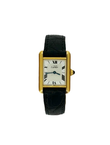 Vintage Cartier Tank -Silver with Gold Plate/Leather ( Crica 1985) Model:1613