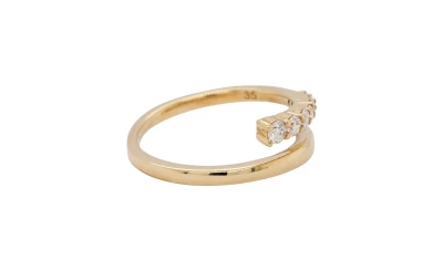 0.22ct Lab Grown Diamond & 9ct Gold Cross Over Ring 2.2g