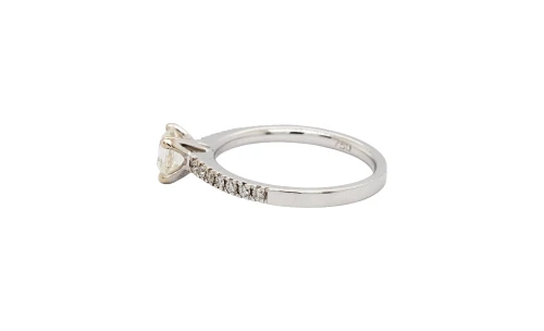 0.85ct Natural Diamond & 18ct White Gold Solitaire Ring 2.9g