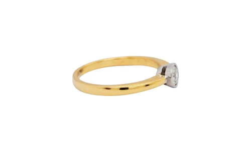 0.35ct Natural Diamond & 18ct Gold Solitaire Ring 3.0g