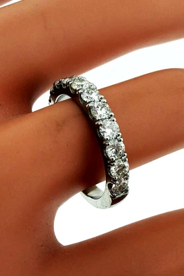 0.97ct Diamond & Platinum 3.0mm Eternity/Wedding Band 5.1g