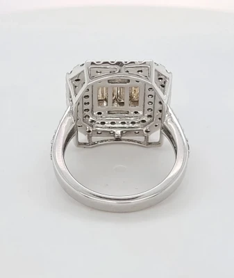 2.55ct Diamond & 9ct White Gold Halo Cluster Dress Ring 6.1g