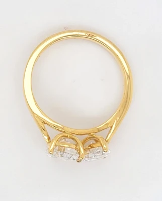 2.45ct Lab Grown Double Diamond & 18ct Gold Solitaire Ring 3.8g