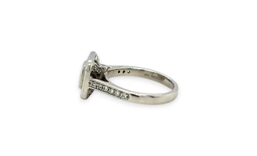 0.58ct Natural Diamond & Platinum Halo Solitaire Ring 6.8g
