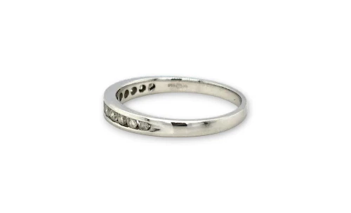 0.25ct Natural Diamond & 18ct White Gold 2.7mm Wedding/Eternity Band 1.98g