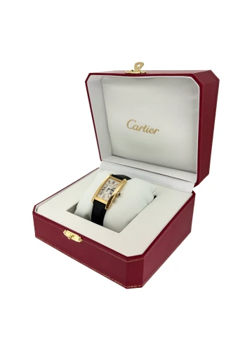 Cartier Tank Americaine 18ct Gold & Leather _Year Circa 2000 ( 22.0mm x 41.5mm) Model: 1720-1