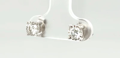 0.62ct Diamond & 18ct White Gold Solitaire Stud Earrings 1.2g