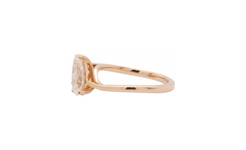 1.89ct Lab Grown Pink & White Diamond & 18ct Rose Gold  "Toi et Moi" Solitaire Ring 3.6g
