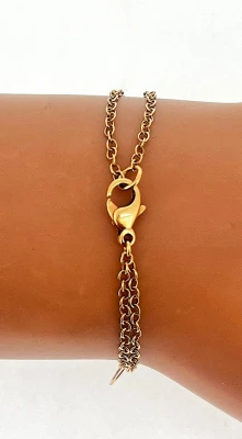 9ct Rose Gold & Lavender Quartz Bracelet 4.9g 7.5inch