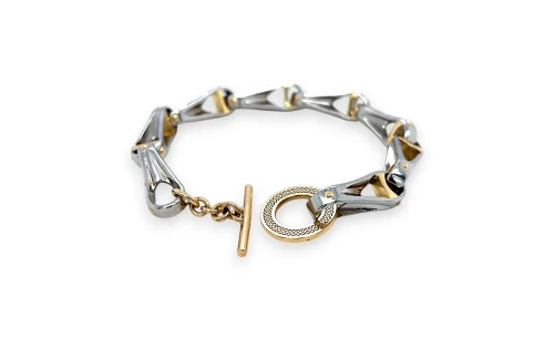Bespoke Platinum & 18ct Gold 10mm Fancy Bracelet 8Inch 69.4g
