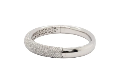 6.00ct Natural Diamond & 18ct White Gold 10.00mm Bangle 41.3g